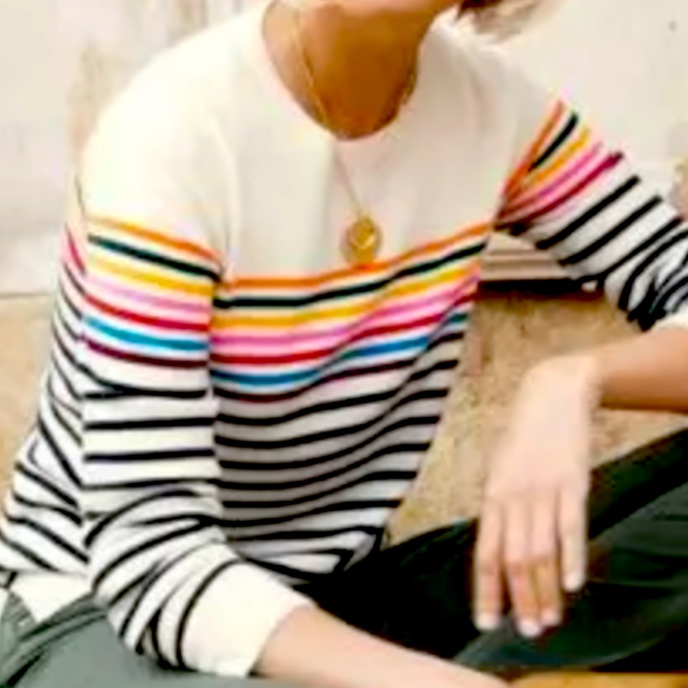 Boden Multicolor Striped Crew Neck Sweater